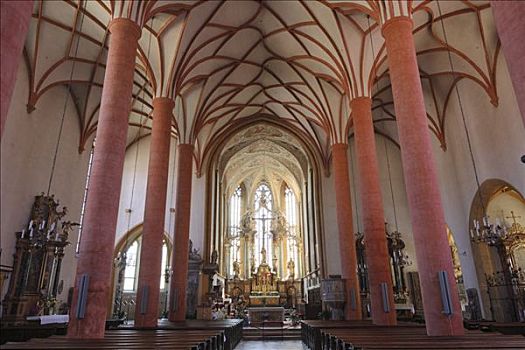 教区教堂,哥特式,大厅,教堂,卡林西亚,奥地利,欧洲