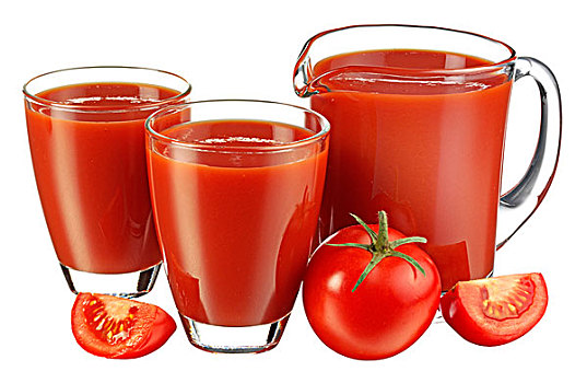 玻璃杯,大玻璃杯,罐,番茄汁,抠像