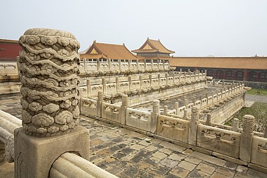 大理石,平台,院落,故宫,北京,中国