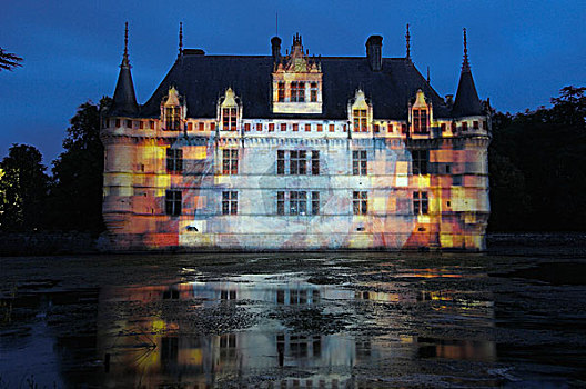 安杰雷城堡,城堡,儿子,展示,建造,文艺复兴,风格,卢瓦尔河谷,卢瓦尔河,省,法国,欧洲