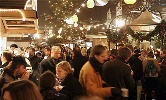 慕尼黑,2004年,人,走,圣诞市场,艺术家,销售,当务之急