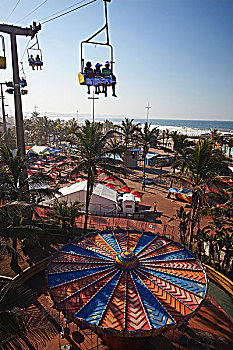 空中缆椅,高处,游乐场,海滨地区,德班,南非