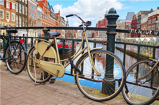 自行车停放,靠近,漂浮,花市,阿姆斯特丹