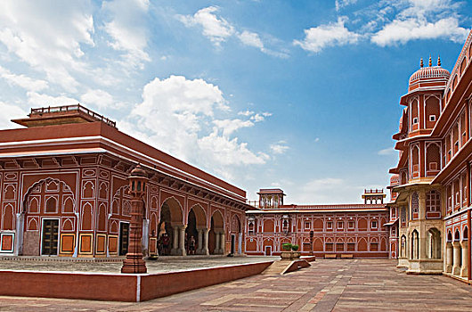 院落,宫殿,城市宫殿,斋浦尔,拉贾斯坦邦,印度