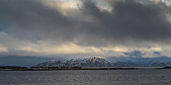 风景,海洋,山脉,背景,诺尔兰郡,挪威