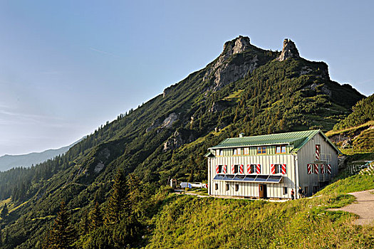 山,高山,小屋,山脉,提洛尔,奥地利,欧洲