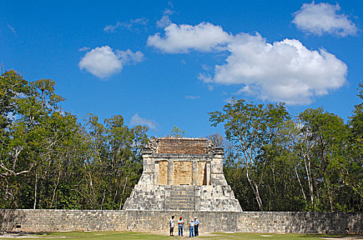 庙宇,球,球场,玛雅,遗址,马雅里维拉,尤卡坦半岛,墨西哥