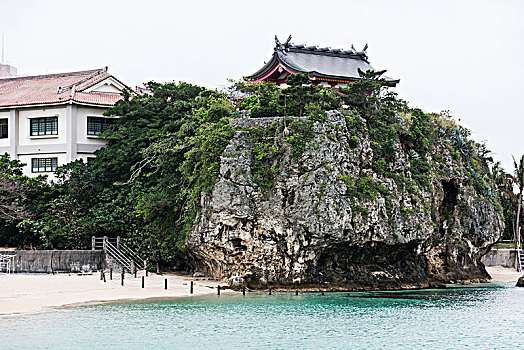 海滩,神祠,那霸,冲绳岛,日本