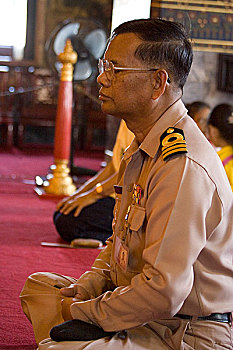警察,庙宇,皇宫,曼谷,泰国,一月,2007年
