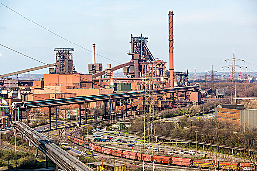 钢厂,高炉,钢铁,欧洲,杜伊斯堡,北莱茵威斯特伐利亚,德国