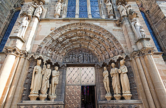 雕塑,入口,教堂,莱茵兰普法尔茨州,德国,欧洲