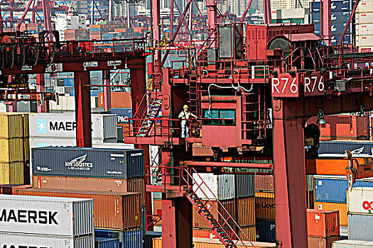 货箱,集装箱码头,香港