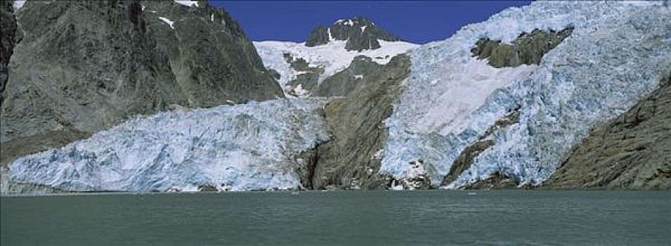 冰河,溢出,室外,海洋,奇奈峡湾国家公园,阿拉斯加