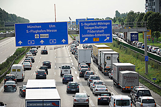 交通,高速公路,靠近,出口,巴登符腾堡,德国,欧洲