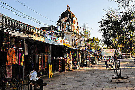 印度,克久拉霍,游客,市场,二月,2009年