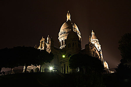 法国,巴黎,蒙马特尔,风景,夜晚