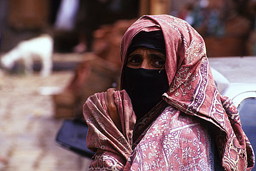 也门,老城,露天市场,市场,女人,肖像