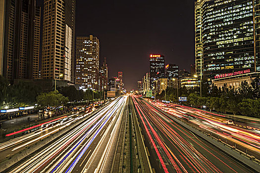 道路,夜晚,北京,中國