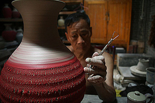 制陶,制作,传统,中国人,容器,瓷器,九月,2009年