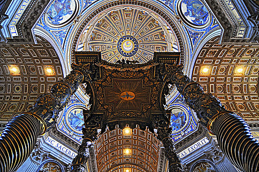 室内,穹顶,圣徒,圣彼得大教堂,梵蒂冈城,意大利