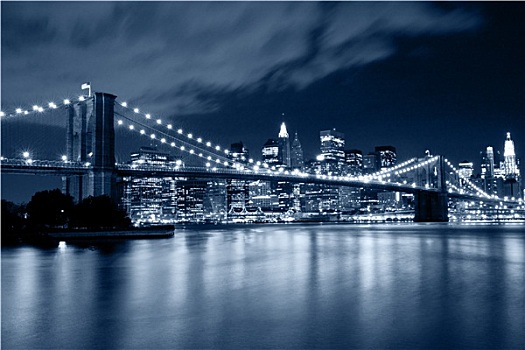 布鲁克林大桥,夜晚