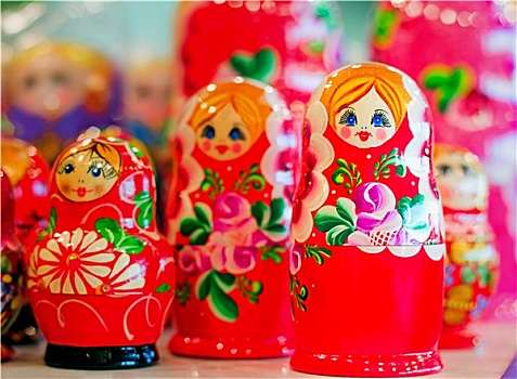 传统,俄罗斯人,玩具,孩子,套装,娃娃