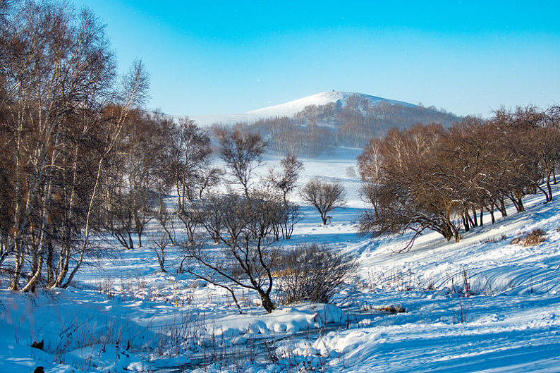 中国河北省承德市丰宁坝上草原冬季雪后风光_高清图片_全景视觉