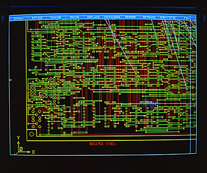 电脑屏幕,电路,图表