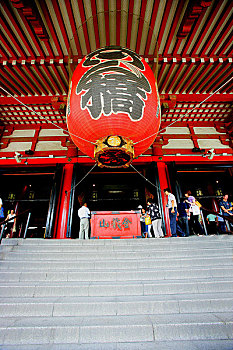 东京浅草寺观音像的正殿灯笼