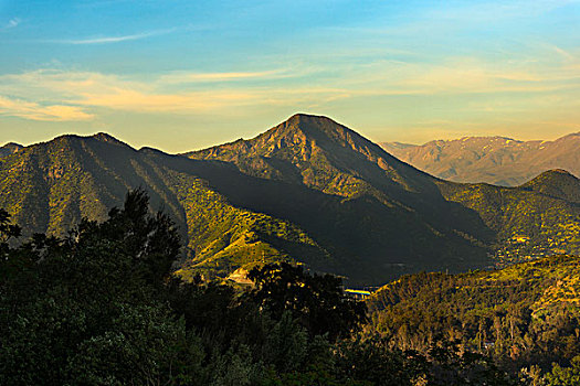 山,日落,智利圣地牙哥,智利