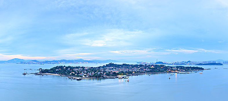 厦门鼓浪屿全景,全岛鸟瞰