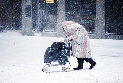 无家可归,人,暴风雪,多伦多,安大略省,加拿大