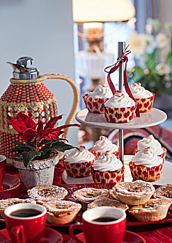 杯形蛋糕,胡桃蛋糕,圣诞节,瑞典