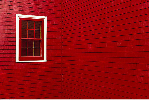 红墙,窗户,卢嫩堡,新斯科舍省,加拿大