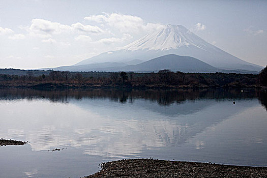 平静,湖,富士山,日本