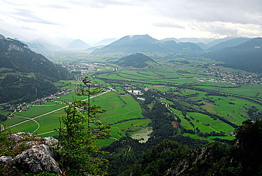 风景,山谷,山,萨尔茨卡莫古特,施蒂里亚,阿尔卑斯山,奥地利,欧洲