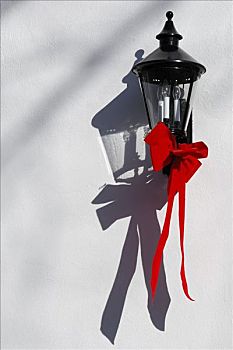 灯笼,装饰,红色,蝴蝶结,圣诞节,奥克维尔,安大略省,加拿大