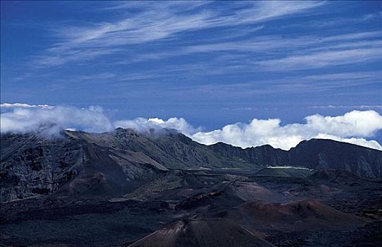火山口,哈雷阿卡拉火山,国家公园,毛伊岛,夏威夷,美国,北美,世界遗产