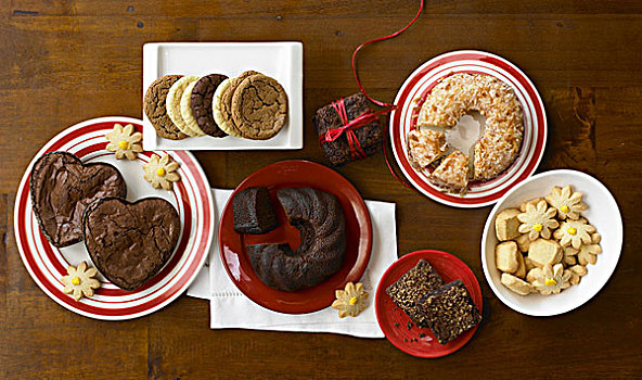 种类,甜点,圣诞节,蛋糕,核仁巧克力饼,饼干