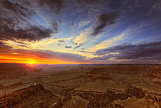 日落,南缘,大峡谷,大峡谷国家公园,亚利桑那