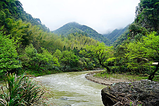 溪流,流水,河流,水墨汀溪