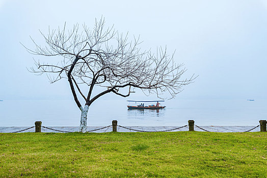 杭州西湖白堤冬景