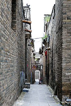 砥洎城坩埚墙的小巷子,中国山西省晋城市阳城县