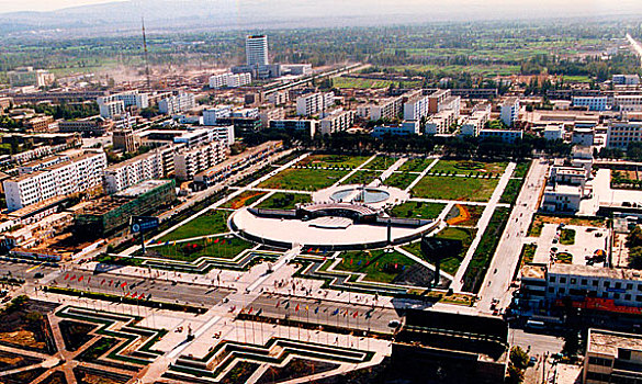 新疆省吐鲁番市航拍旅游文化广场