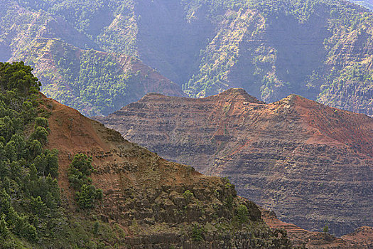 岩石构造,威美亚峡谷,考艾岛,夏威夷,美国
