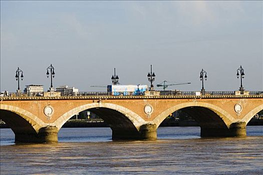 拱桥,河,加仑河,波尔多,阿基坦,法国