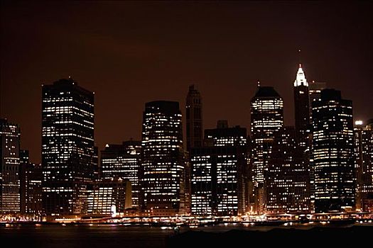 夜晚,克莱斯勒大厦,曼哈顿,纽约,美国