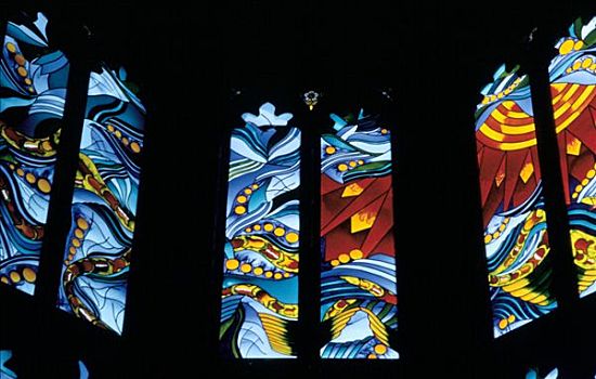 彩色玻璃窗,小教堂,塔,宅邸,斯坦福德郡,20世纪,艺术家
