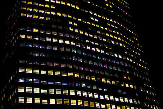 摩天大楼,夜晚,伦敦,英格兰