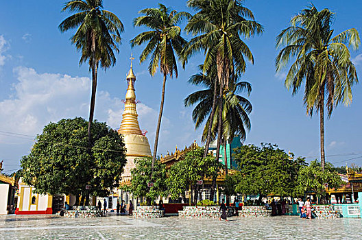 塔,佛教寺庙,仰光,缅甸,亚洲